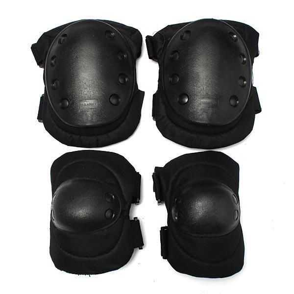 4 Pcs Tactical Sports Knee Elbow Protective Pads BLACK V1308-DSZKI-526