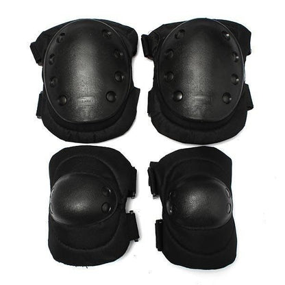 4 Pcs Tactical Sports Knee Elbow Protective Pads BLACK V1308-DSZKI-526