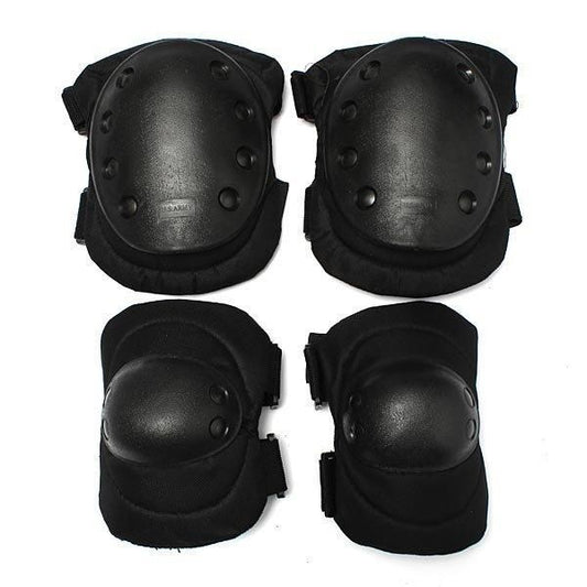 4 Pcs Tactical Sports Knee Elbow Protective Pads BLACK V1308-DSZKI-526