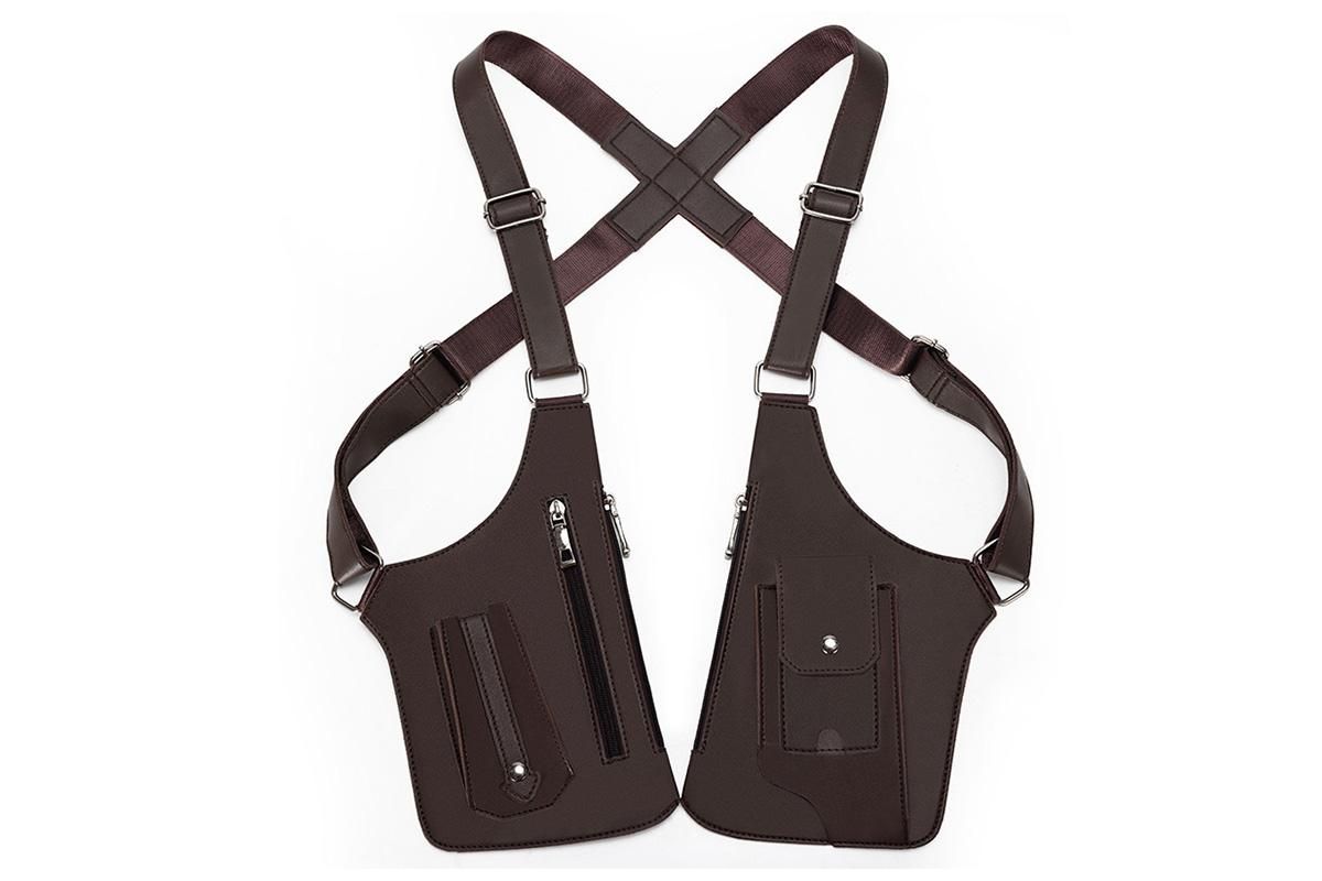 Outdoor Double Shoulder Armpit Bag with Multiple Pockets - Brown V1308-DSZKI-53-1