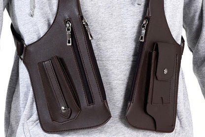 Outdoor Double Shoulder Armpit Bag with Multiple Pockets - Brown V1308-DSZKI-53-1