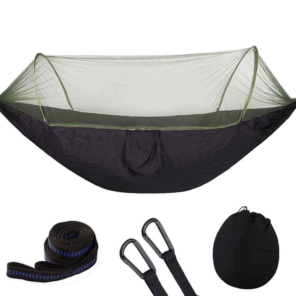 Portable Outdoor Camping Full-automatic Nylon Parachute Hammock with Mosquito Nets V1308-DSZKI-540