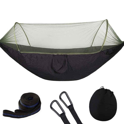 Portable Outdoor Camping Full-automatic Nylon Parachute Hammock with Mosquito Nets V1308-DSZKI-540