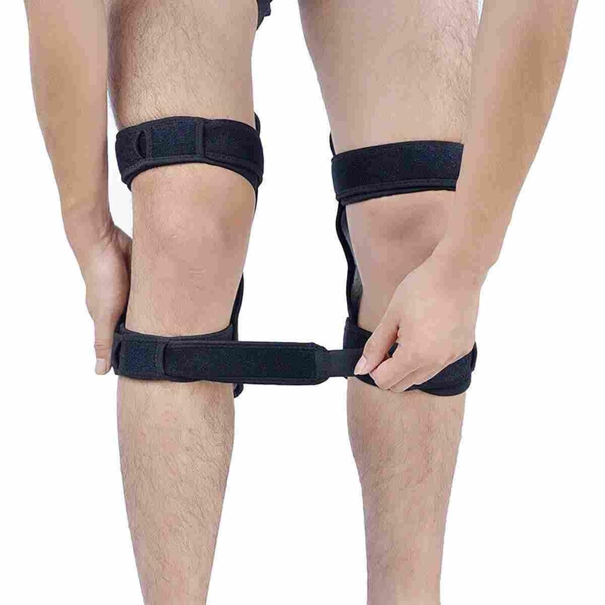 1 Pair Spring Knee Support Patella Booster Adjustable Joint Brace Pad Sports Training Protector V1308-DSZKI-542