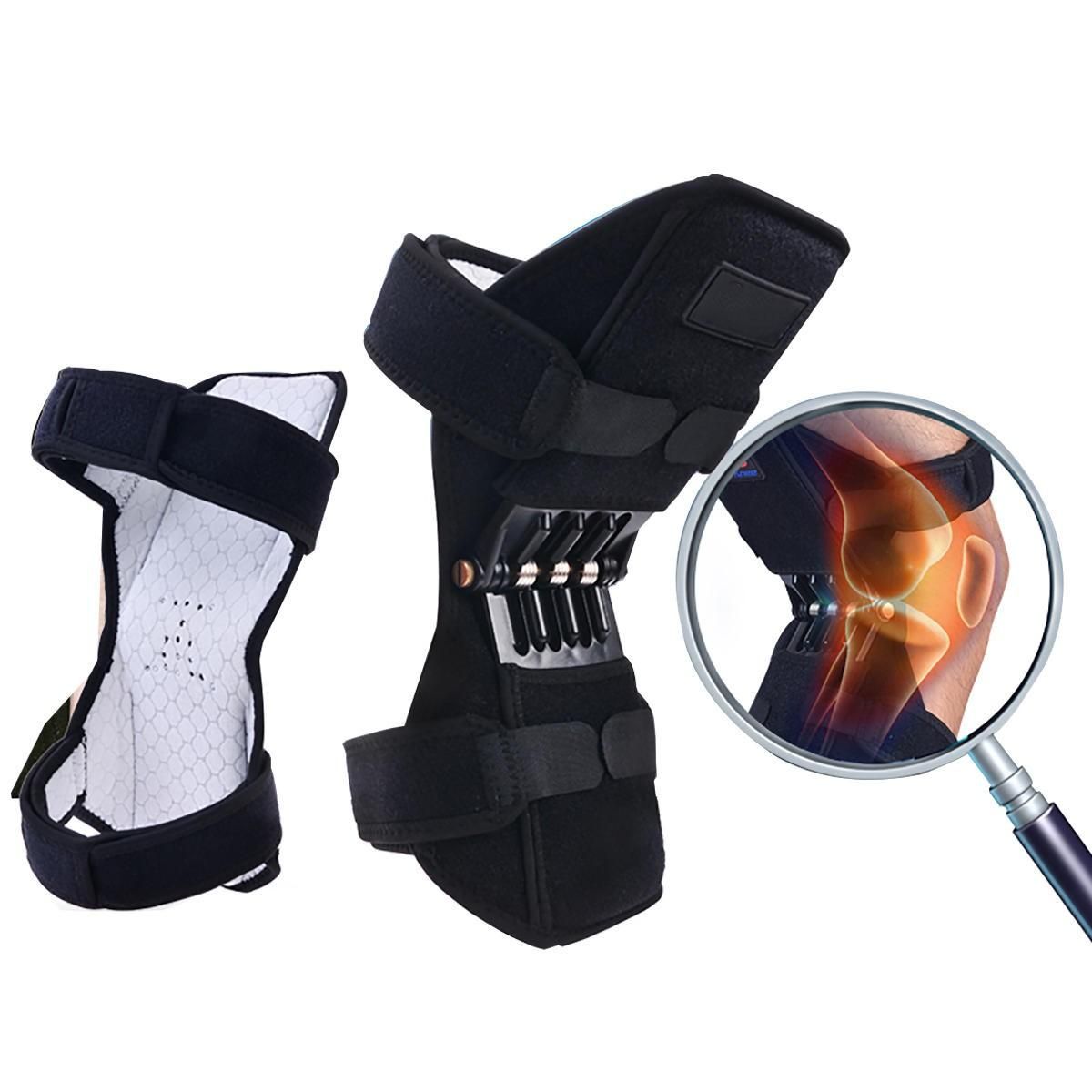 1 Pair Spring Knee Support Patella Booster Adjustable Joint Brace Pad Sports Training Protector V1308-DSZKI-542
