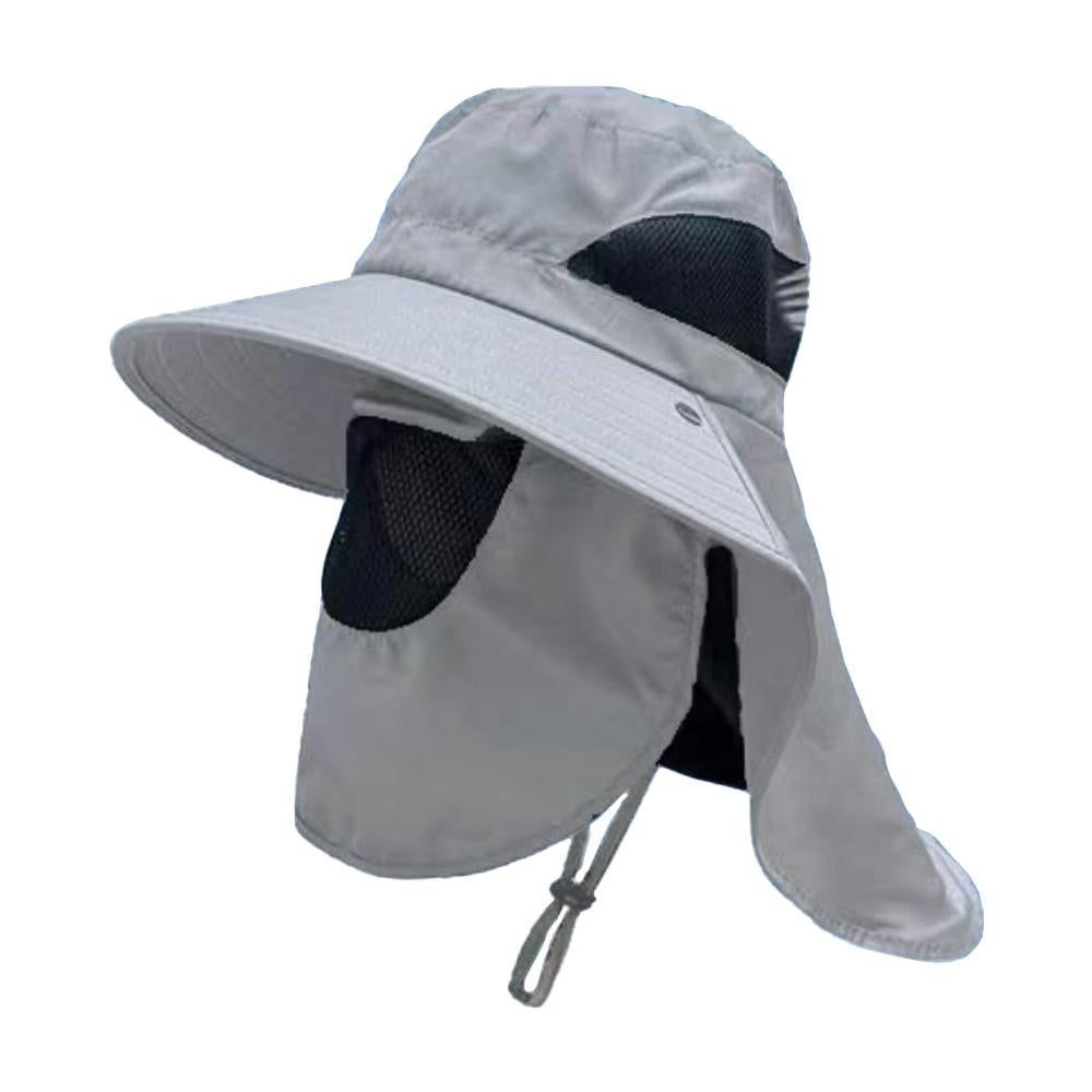 Fisherman Hat with Face Cover & Neck Flap Outdoors Sun Cap for Hiking Climbing V1308-DSZKI-547