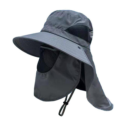 Fisherman Hat with Face Cover & Neck Flap Outdoors Sun Cap for Hiking Climbing V1308-DSZKI-547