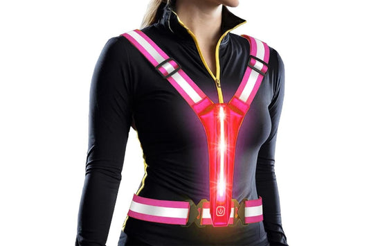 LED Reflective Vest Running Gear USB Rechargeable LED Light Up Vest High Visibility with Adjustable Waist and V1308-DSZKI-55-4