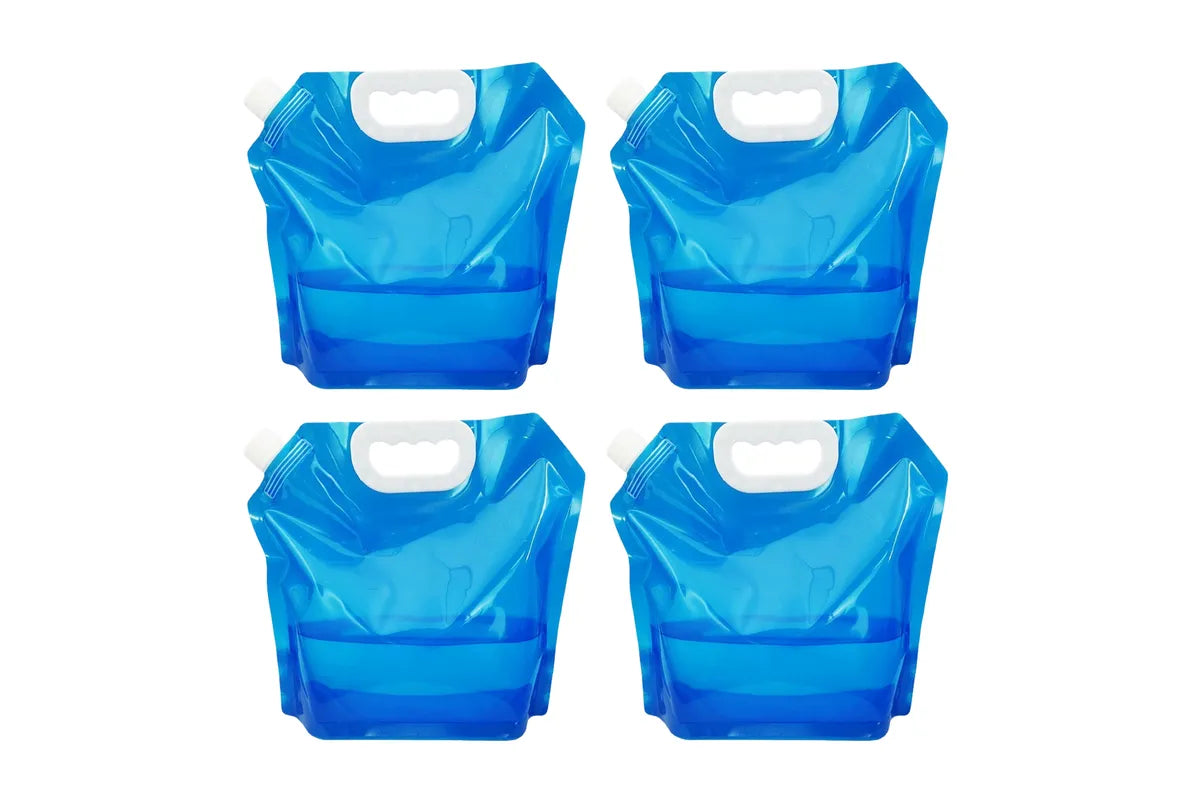 Collapsible Water Container 10L Reusable Camping Water Bag Blue 4 Pack V1308-DSZKI-553
