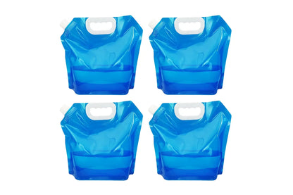Collapsible Water Container 10L Reusable Camping Water Bag Blue 4 Pack V1308-DSZKI-553