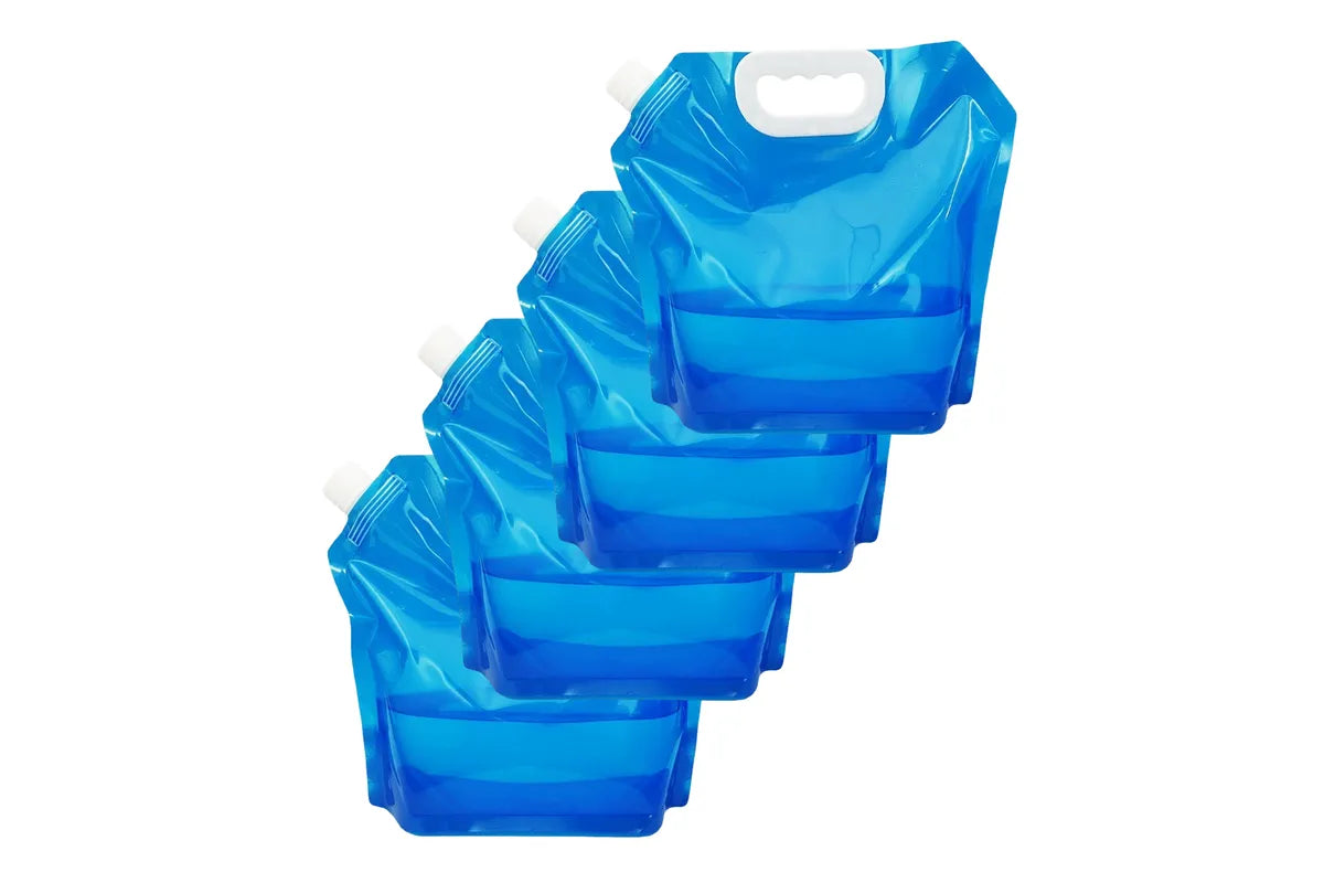 Collapsible Water Container 10L Reusable Camping Water Bag Blue 4 Pack V1308-DSZKI-553