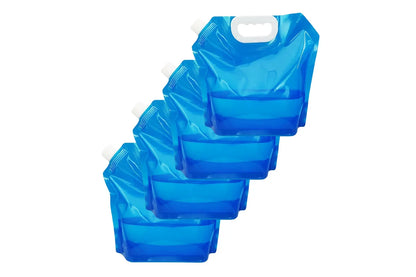 Collapsible Water Container 10L Reusable Camping Water Bag Blue 4 Pack V1308-DSZKI-553