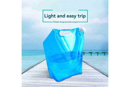 Collapsible Water Container 10L Reusable Camping Water Bag Blue 4 Pack V1308-DSZKI-553