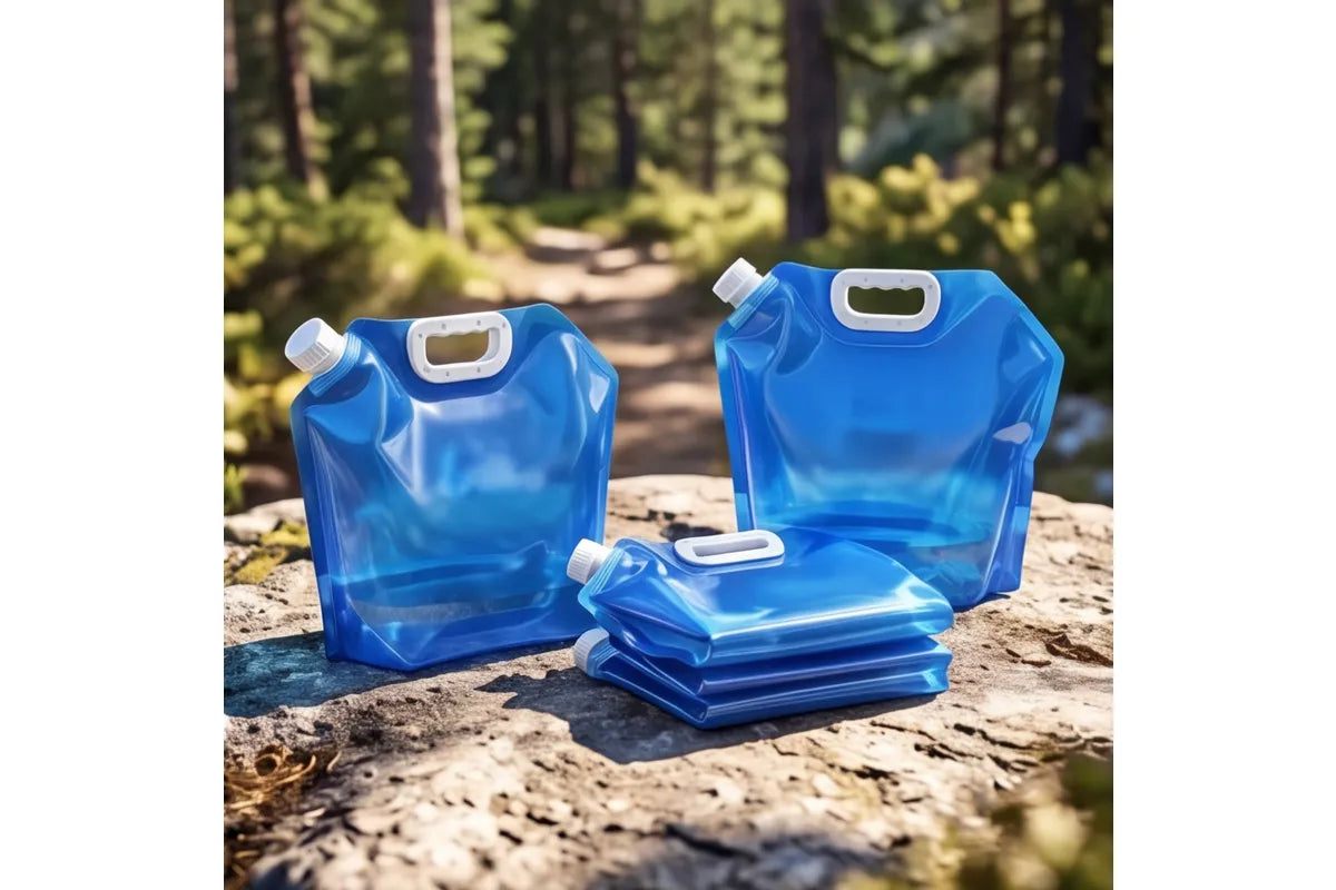 Collapsible Water Container 10L Reusable Camping Water Bag Blue 4 Pack V1308-DSZKI-553