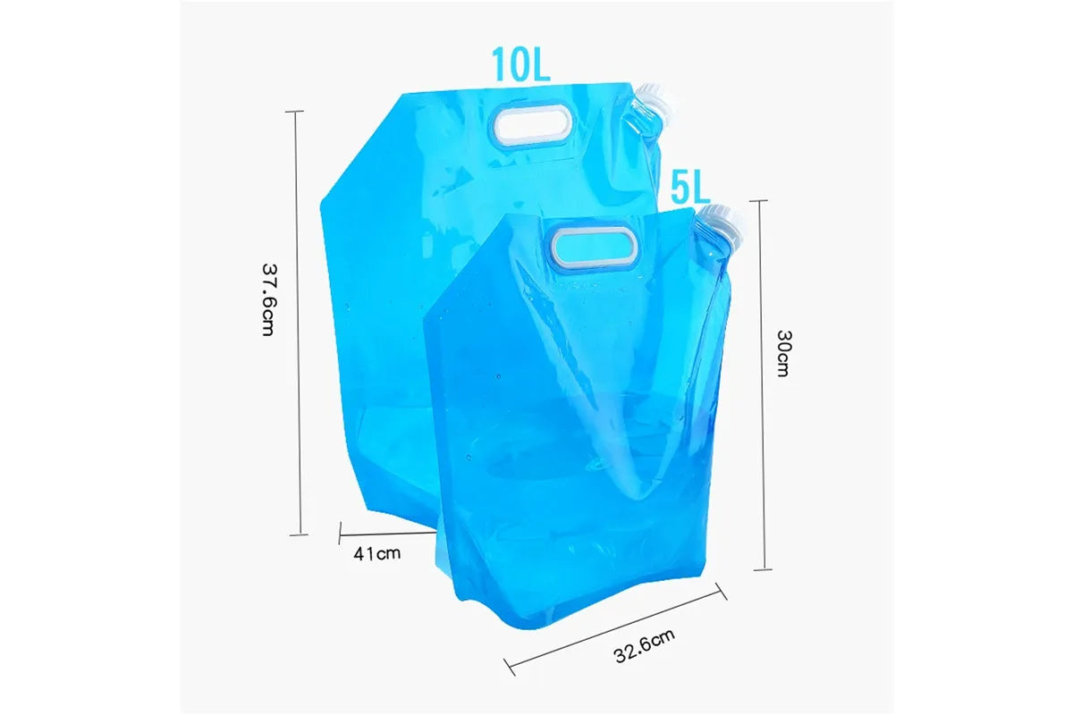 Collapsible Water Container 10L Reusable Camping Water Bag Blue 4 Pack V1308-DSZKI-553