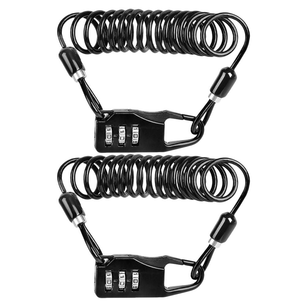 2pcs Bike 3-Digital Code Combination Lock Password Security Cable Lock for Bike V1308-DSZKI-557