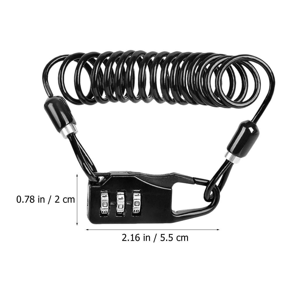 2pcs Bike 3-Digital Code Combination Lock Password Security Cable Lock for Bike V1308-DSZKI-557