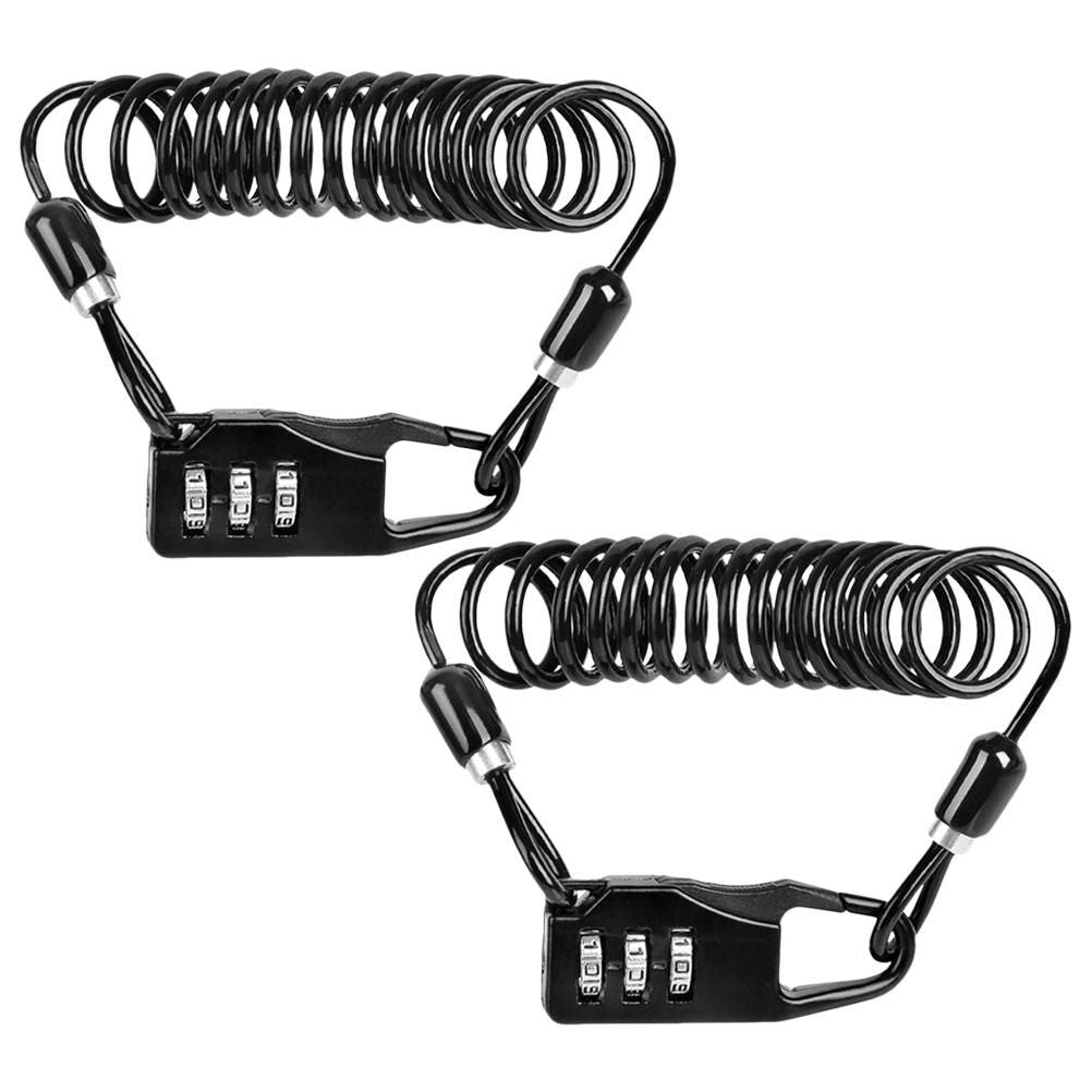 2pcs Bike 3-Digital Code Combination Lock Password Security Cable Lock for Bike V1308-DSZKI-557