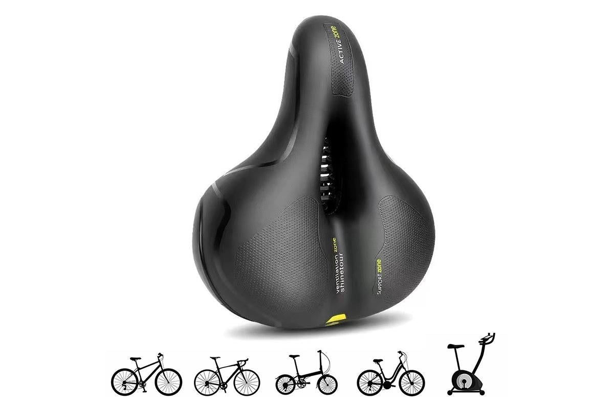 Air Cushion Shock Absorbing Mountain Bike Saddle Seat - Yellow V1308-DSZKI-56-1