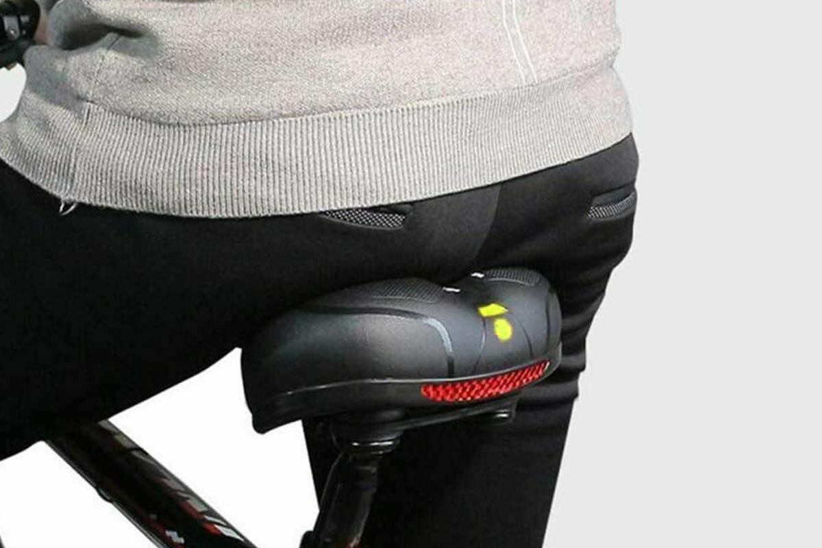 Air Cushion Shock Absorbing Mountain Bike Saddle Seat - Yellow V1308-DSZKI-56-1