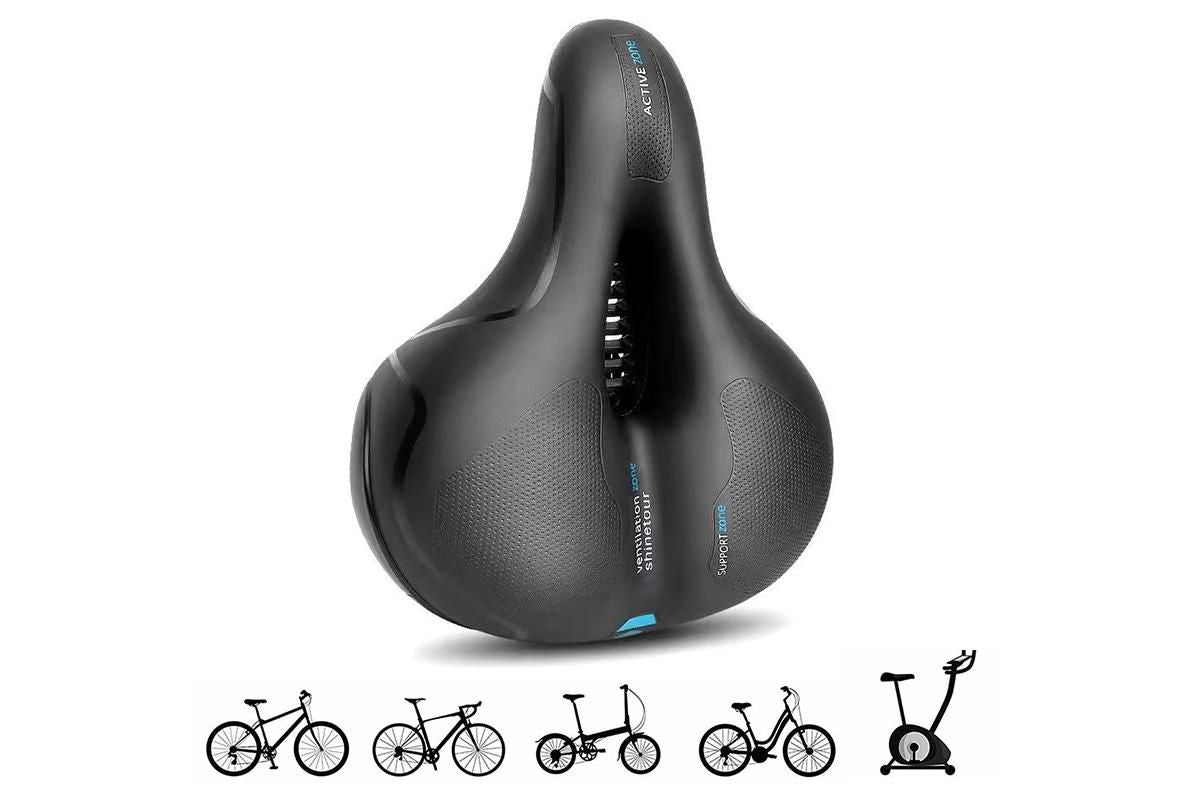 Air Cushion Shock Absorbing Mountain Bike Saddle Seat - Blue V1308-DSZKI-56-2