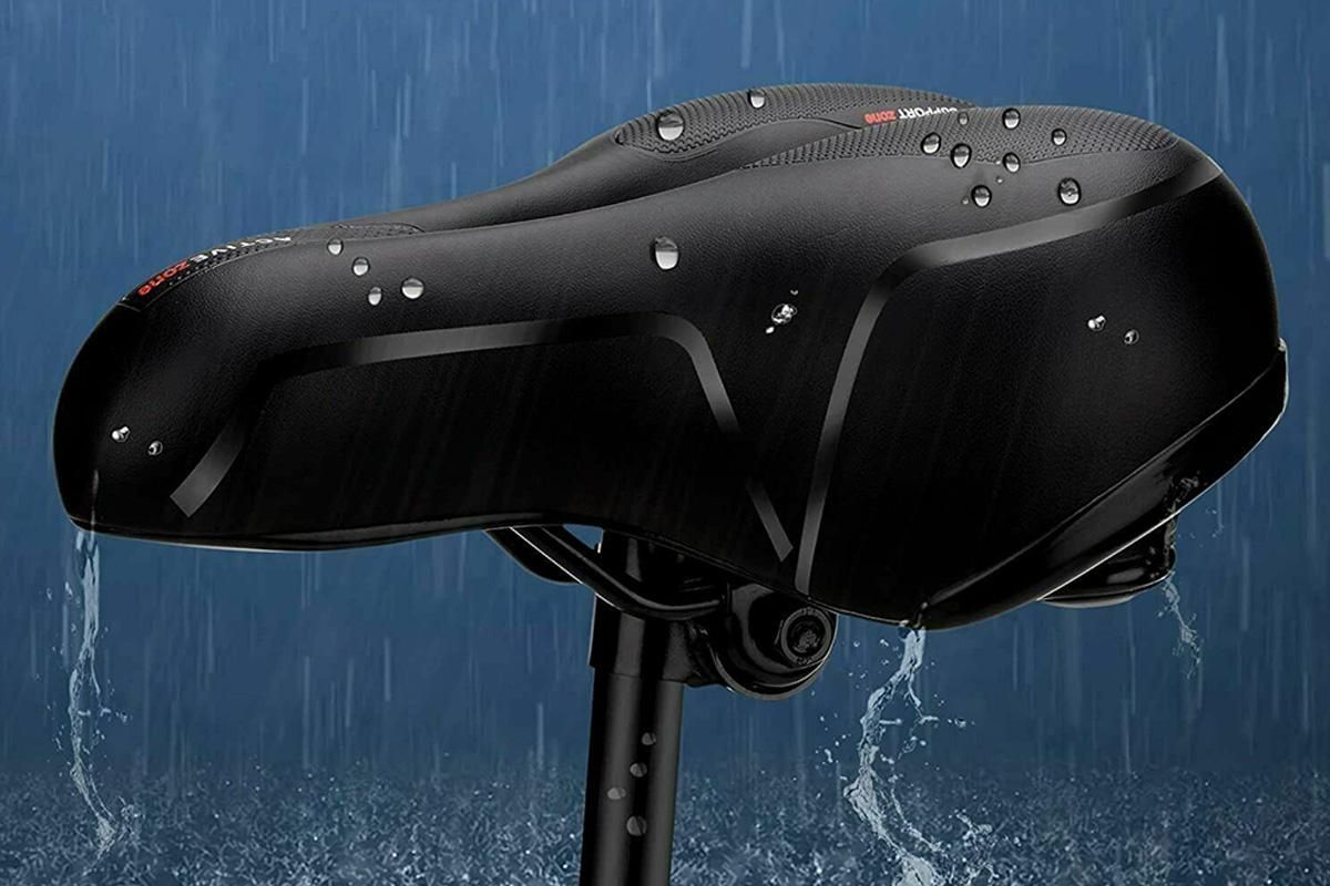 Air Cushion Shock Absorbing Mountain Bike Saddle Seat - Red V1308-DSZKI-56-3
