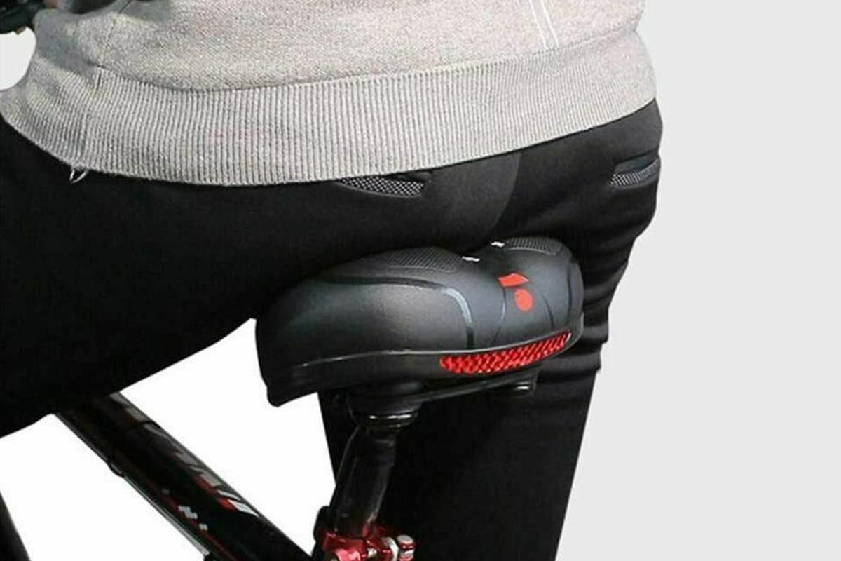 Air Cushion Shock Absorbing Mountain Bike Saddle Seat - Red V1308-DSZKI-56-3