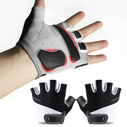 1 Pair Cycling Half Finger Bike Gloves With Anti Slip Pad For Unisex - Black M V1308-DSZKI-568-1