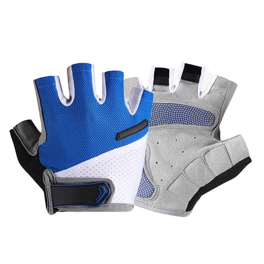 1 Pair Cycling Half Finger Bike Gloves With Anti Slip Pad For Unisex - Blue L V1308-DSZKI-569-2