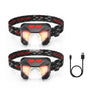 2Pcs Rechargeable LED Headlamp with Motion Sensor V1308-DSZKI-571