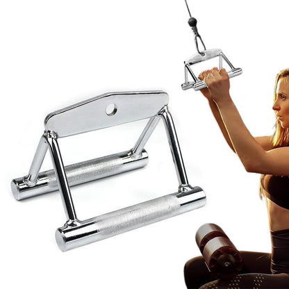 V-Grip Lat Pulldown Bar with Non-Slip Rubber Handle Cable Machine Attachment - Silver V1308-DSZKI-584-1