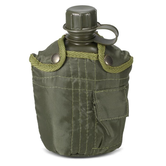 1L Outdoor Canteen Bottle, Camping Hiking Backpacking Water Bottle Kettle with Cover(green) V1308-DSZKI-587