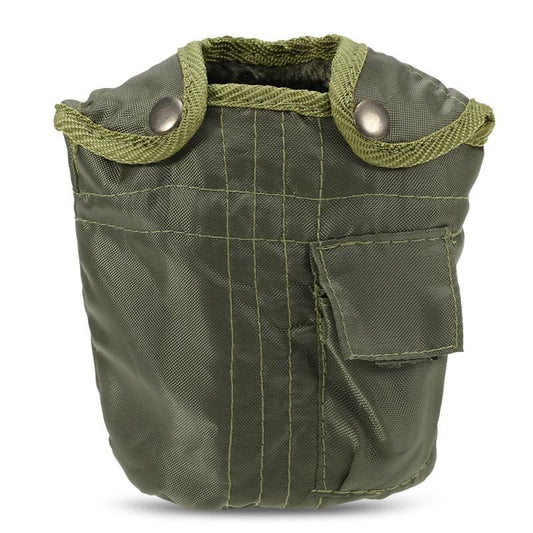 1L Outdoor Canteen Bottle, Camping Hiking Backpacking Water Bottle Kettle with Cover(green) V1308-DSZKI-587
