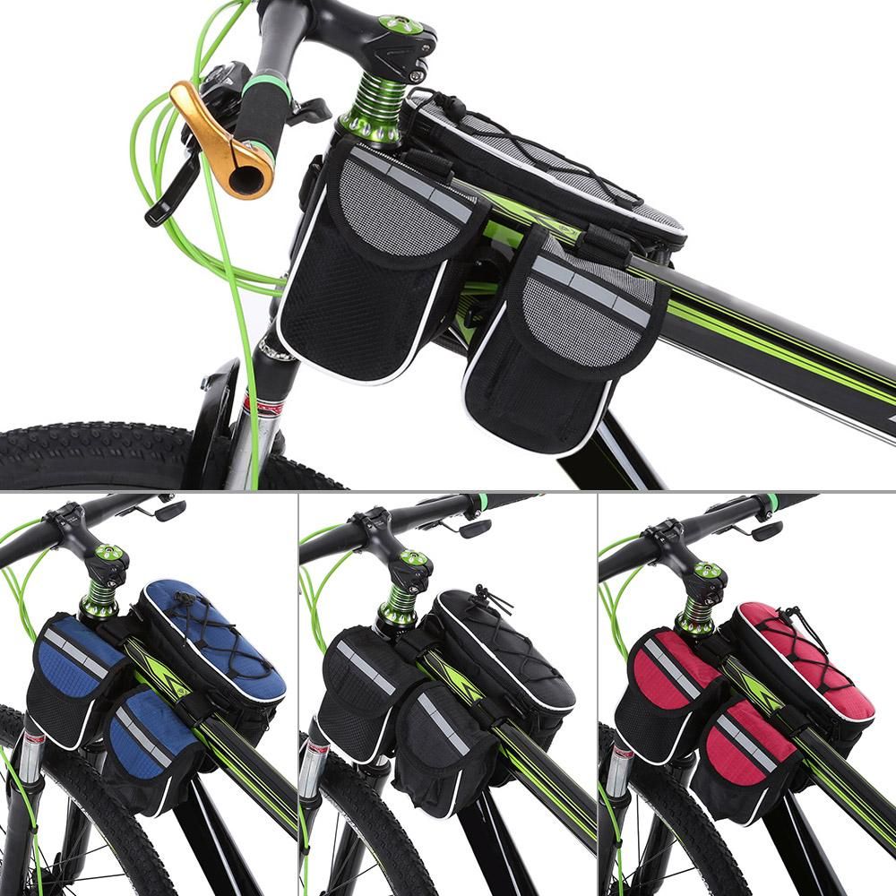 Detachable Bicycle Front Frame Tube Crossbody Storage Bag Black V1308-DSZKI-616-2
