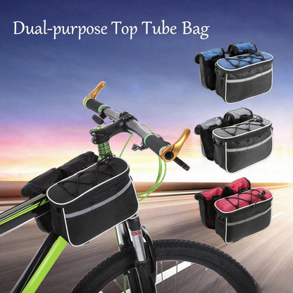 Detachable Bicycle Front Frame Tube Crossbody Storage Bag Black V1308-DSZKI-616-2