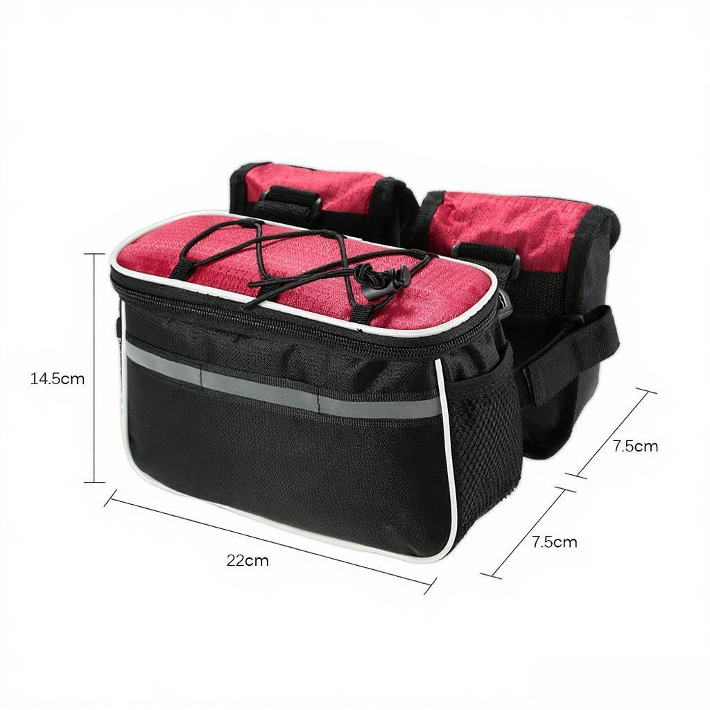 Detachable Bicycle Front Frame Tube Crossbody Storage Bag Black V1308-DSZKI-616-2