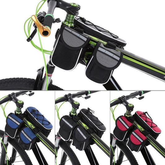 Detachable Bicycle Front Frame Tube Crossbody Storage Bag Gray V1308-DSZKI-616-3