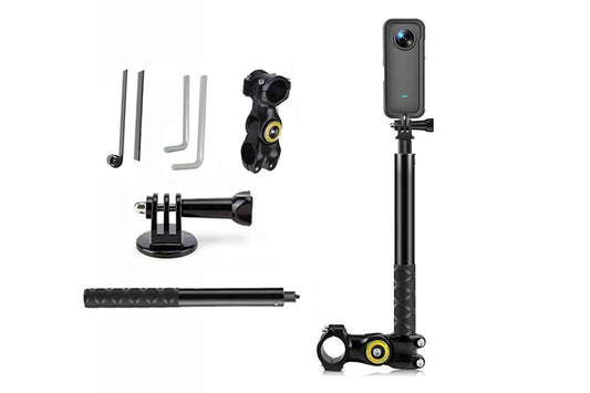Bike Motorcycle Handlebar Camera Mount with Extendable Pole for GoPro Insta360 X3 Action Cameras V1308-DSZKI-63