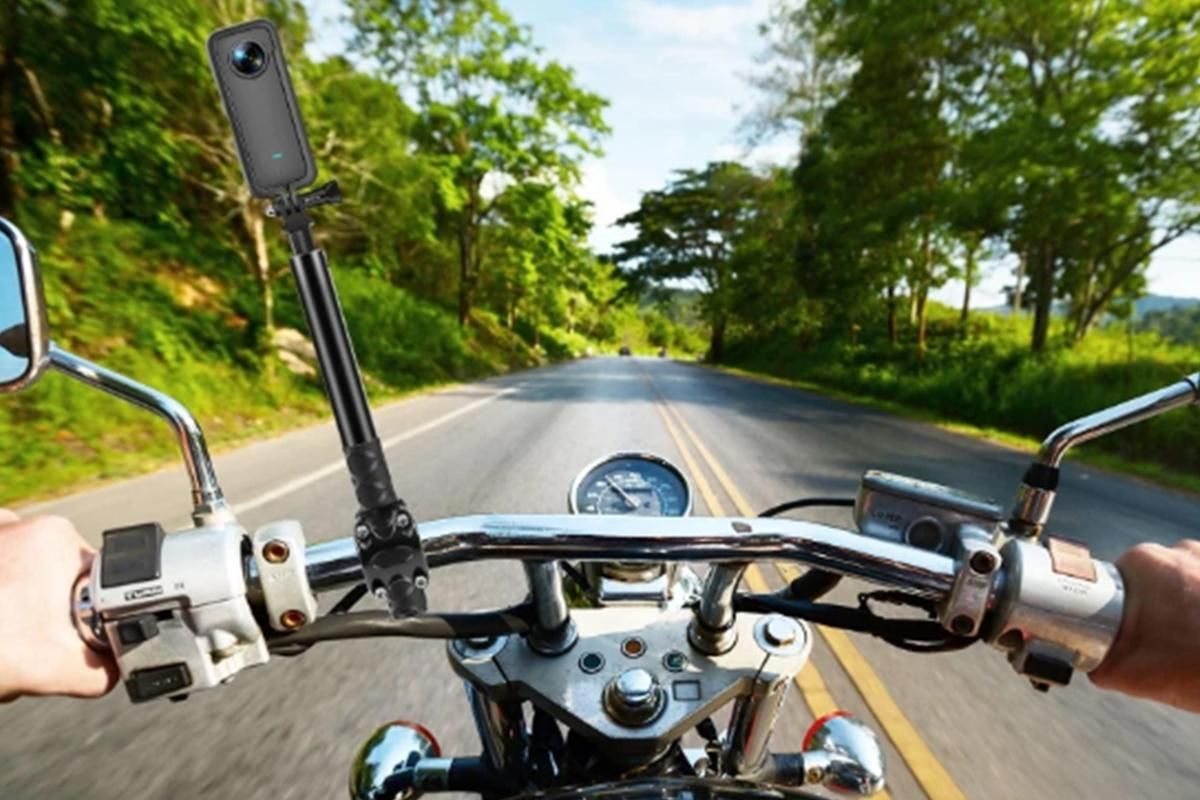 Bike Motorcycle Handlebar Camera Mount with Extendable Pole for GoPro Insta360 X3 Action Cameras V1308-DSZKI-63