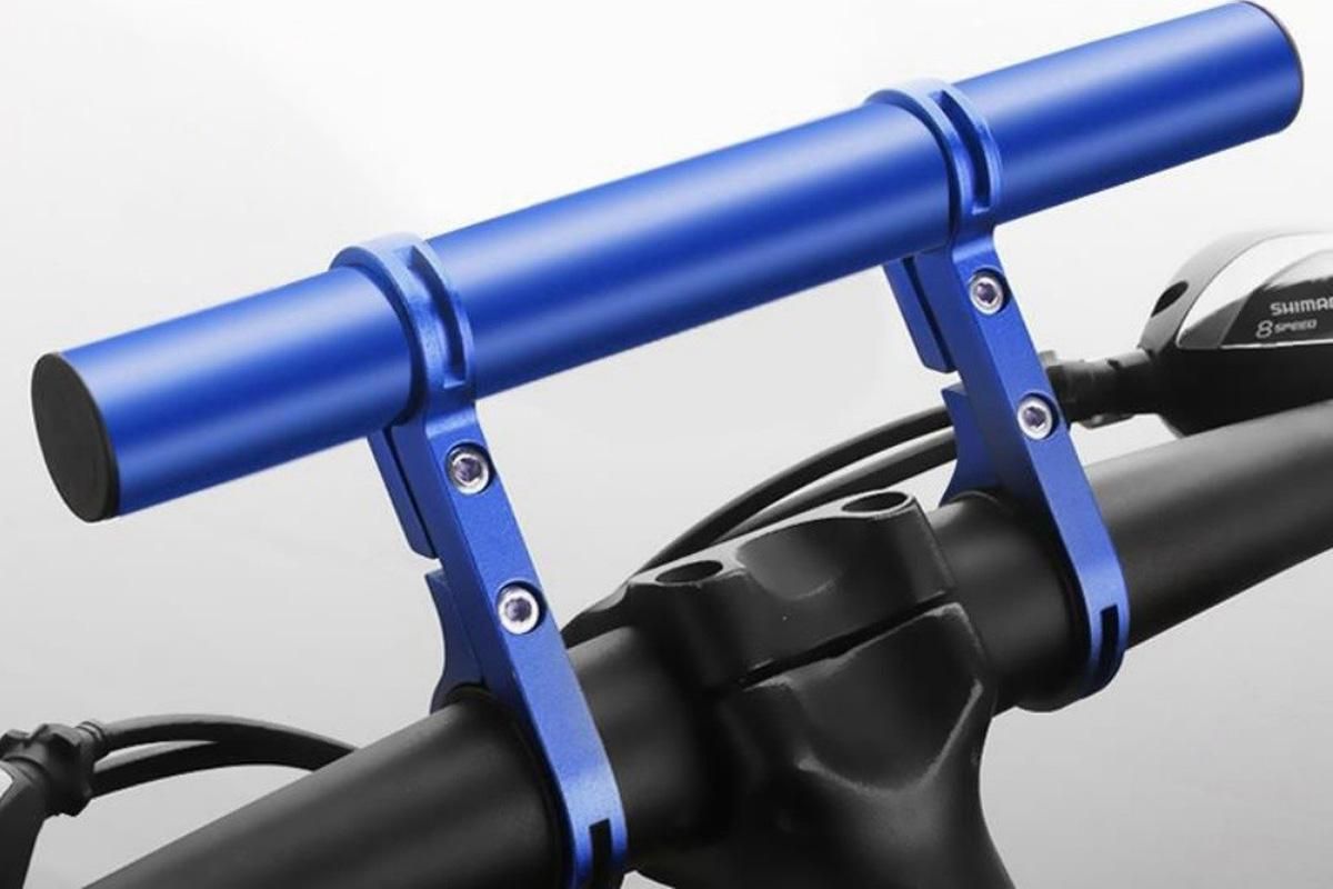 20cm Aluminum Alloy Bicycle Handlebar Extender Mount - Blue V1308-DSZKI-64-1