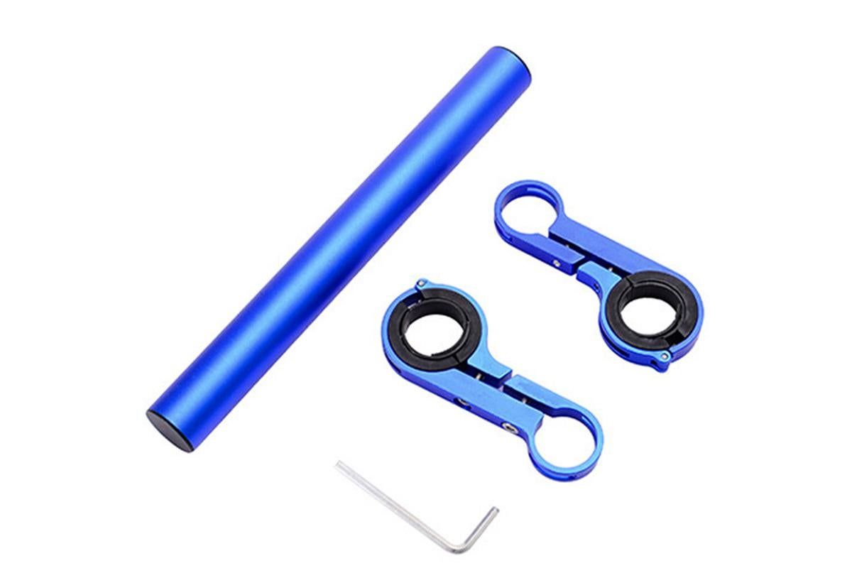 20cm Aluminum Alloy Bicycle Handlebar Extender Mount - Blue V1308-DSZKI-64-1