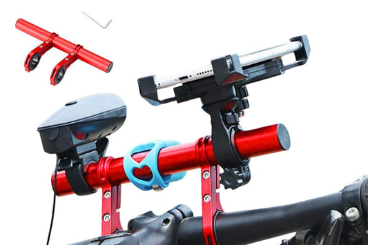 20cm Aluminum Alloy Bicycle Handlebar Extender Mount - Red V1308-DSZKI-64-3