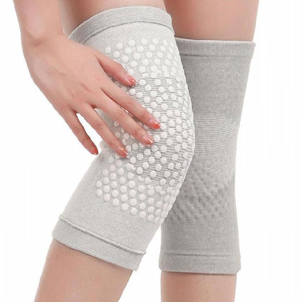 Self Heating Knee Pads Grey Compression Support Sleeves for Arthritis Joint Pain Relief Sports Recovery 2 V1308-DSZKI-642-1