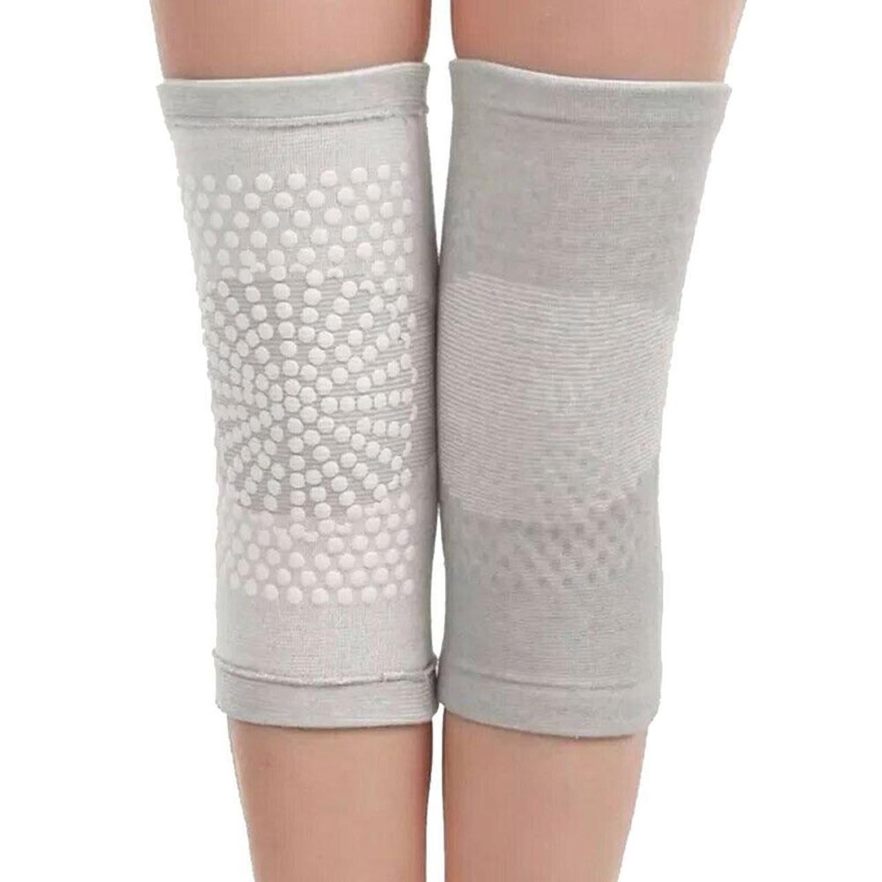 Self Heating Knee Pads Grey Compression Support Sleeves for Arthritis Joint Pain Relief Sports Recovery 2 V1308-DSZKI-642-2