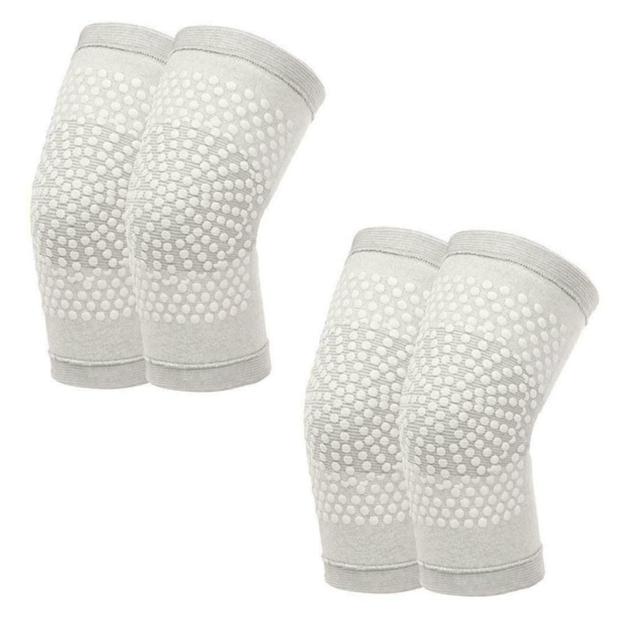 Self Heating Knee Pads Grey Compression Support Sleeves for Arthritis Joint Pain Relief Sports Recovery 2 V1308-DSZKI-642-2