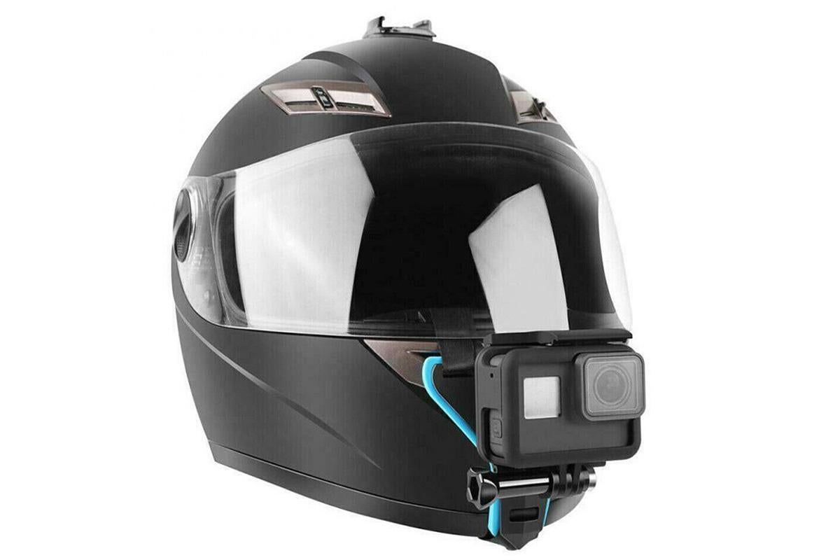 Motorcycle Helmet Chin Mount for Action Camera Quick Release Shockproof - Blue V1308-DSZKI-65-1