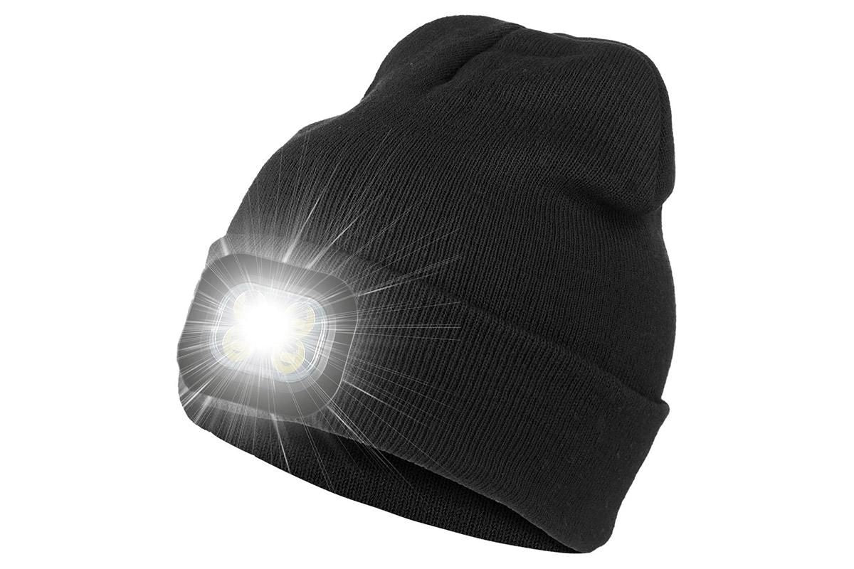 LED Beanie Hat USB Rechargeable LED Light Hat Winter Warm Knitted Hat Camping Workwear Hat with LED Light V1308-DSZKI-8-2