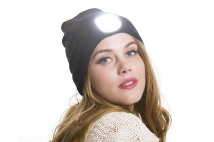 LED Beanie Hat USB Rechargeable LED Light Hat Winter Warm Knitted Hat Camping Workwear Hat with LED Light V1308-DSZKI-8-2