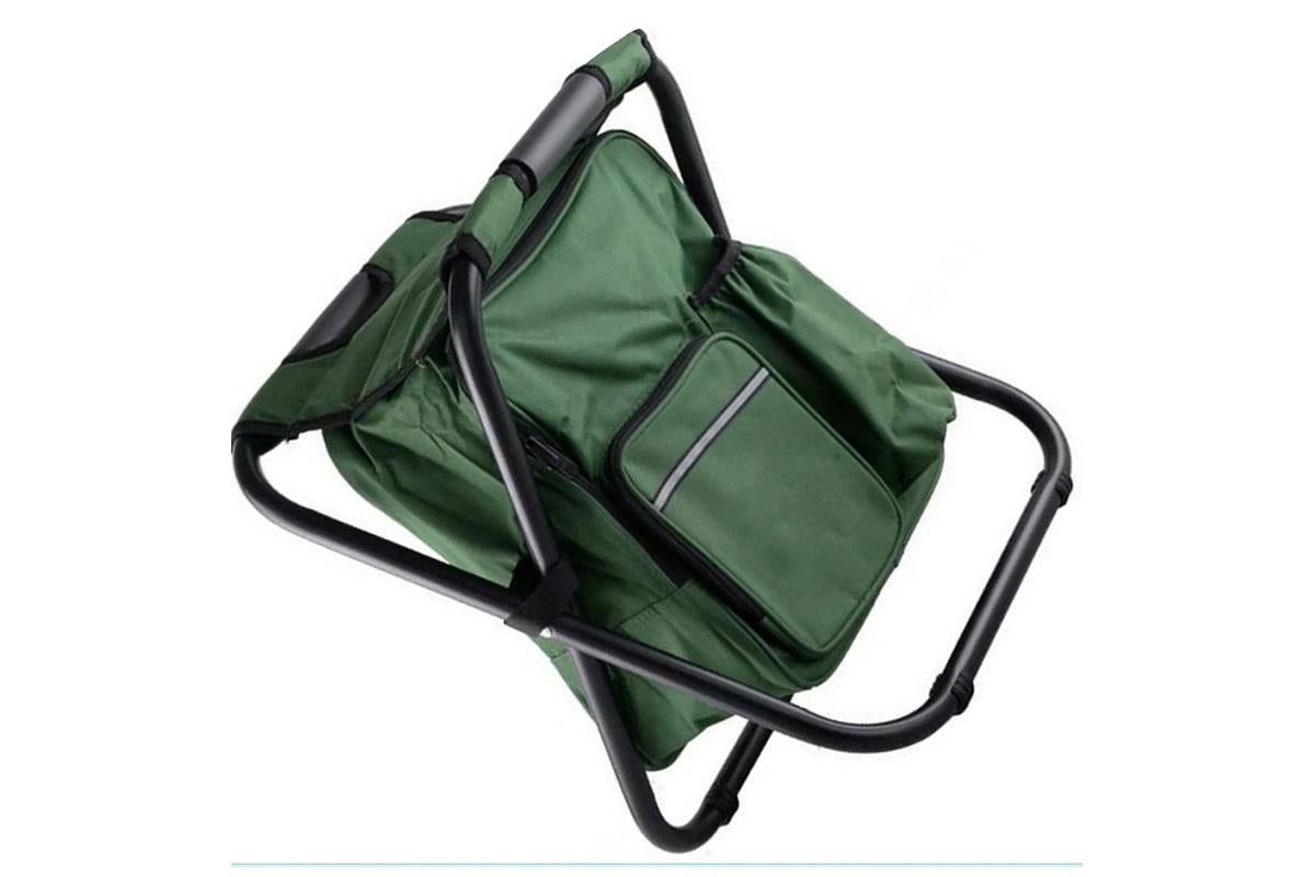 Portable Cooler Stool Multi-Function Folding Fishing Chair - Green