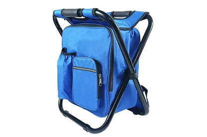 Portable Cooler Stool Multi-Function Folding Fishing Chair - Blue